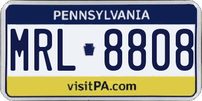 PA license plate MRL8808