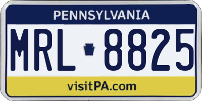 PA license plate MRL8825