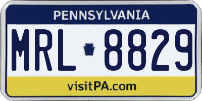 PA license plate MRL8829