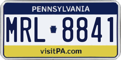 PA license plate MRL8841