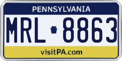 PA license plate MRL8863