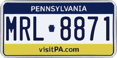 PA license plate MRL8871