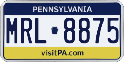 PA license plate MRL8875