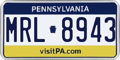 PA license plate MRL8943