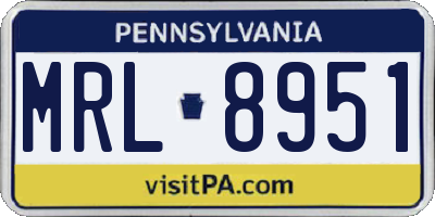 PA license plate MRL8951