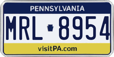 PA license plate MRL8954