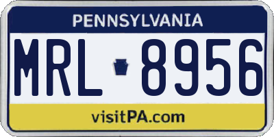 PA license plate MRL8956