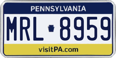 PA license plate MRL8959