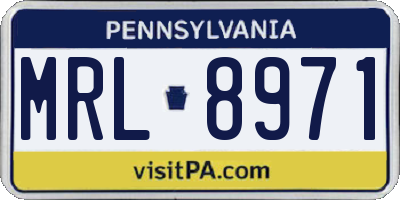 PA license plate MRL8971