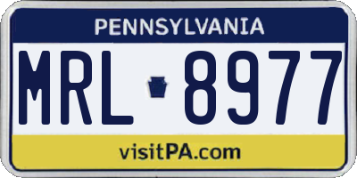 PA license plate MRL8977