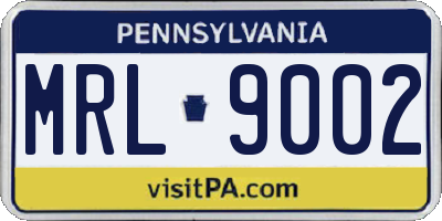 PA license plate MRL9002