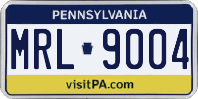 PA license plate MRL9004
