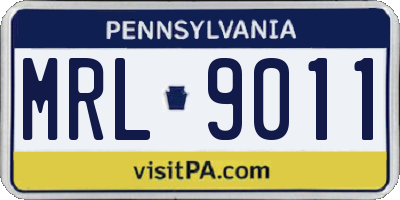 PA license plate MRL9011