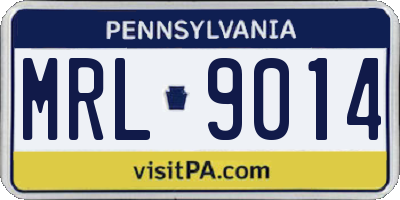PA license plate MRL9014