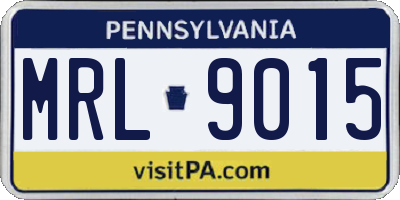 PA license plate MRL9015