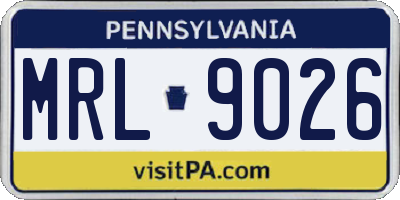 PA license plate MRL9026