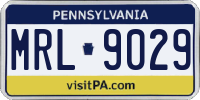 PA license plate MRL9029