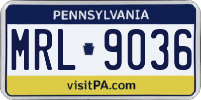 PA license plate MRL9036
