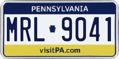 PA license plate MRL9041