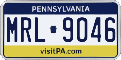 PA license plate MRL9046