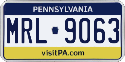 PA license plate MRL9063