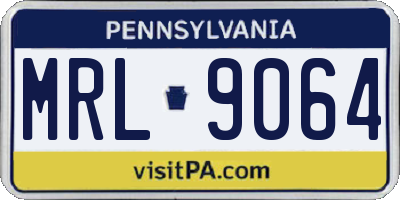 PA license plate MRL9064