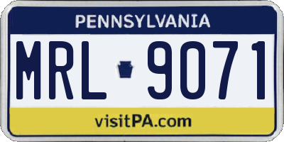 PA license plate MRL9071
