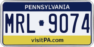 PA license plate MRL9074