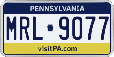 PA license plate MRL9077