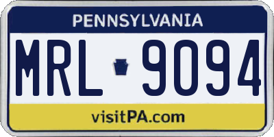 PA license plate MRL9094