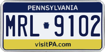 PA license plate MRL9102