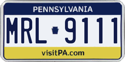 PA license plate MRL9111