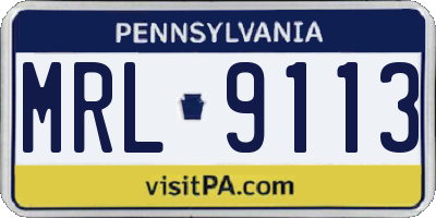 PA license plate MRL9113
