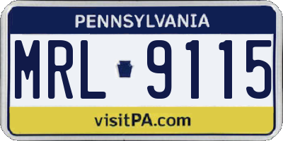 PA license plate MRL9115