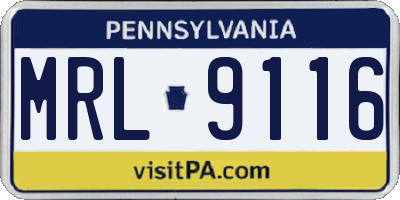 PA license plate MRL9116