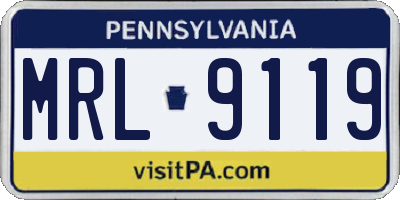 PA license plate MRL9119