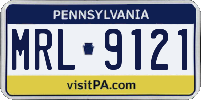 PA license plate MRL9121