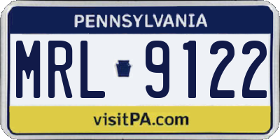 PA license plate MRL9122