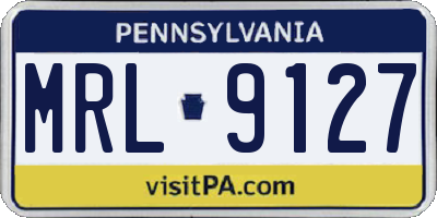 PA license plate MRL9127