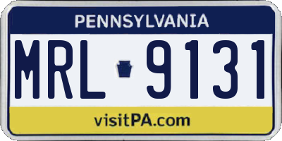 PA license plate MRL9131