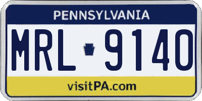PA license plate MRL9140