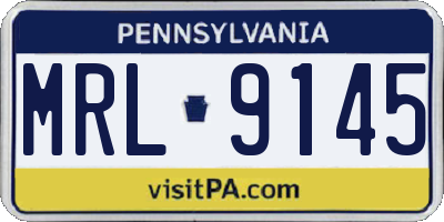 PA license plate MRL9145