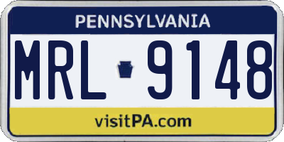 PA license plate MRL9148