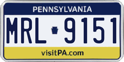 PA license plate MRL9151