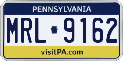 PA license plate MRL9162