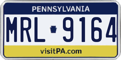 PA license plate MRL9164