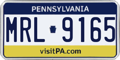 PA license plate MRL9165