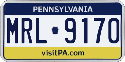 PA license plate MRL9170