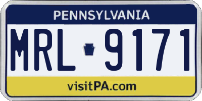 PA license plate MRL9171