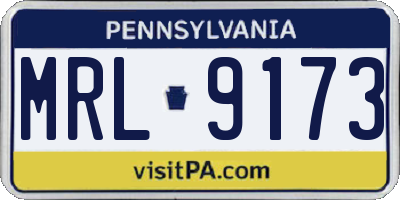 PA license plate MRL9173